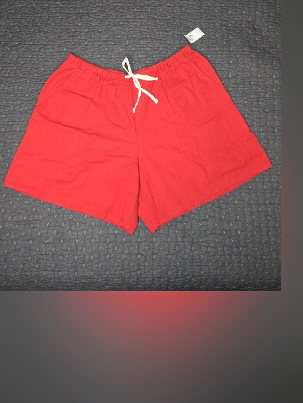 GAP Women's Linen Blend Pull-On Shorts Red Size S NWT Elastic Waist Pockets